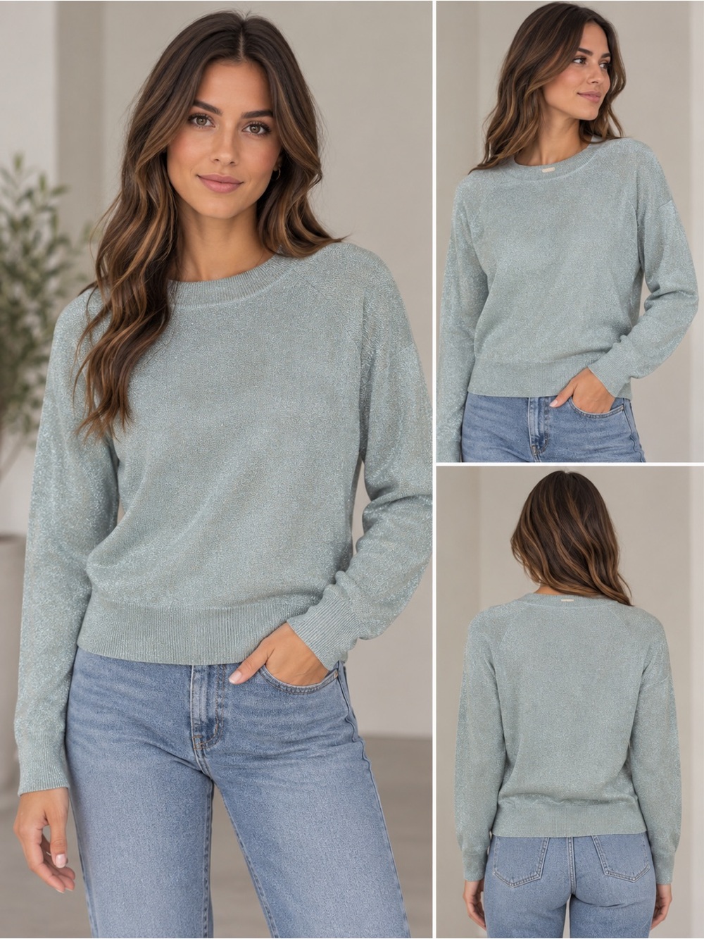 Rebecca Taylor Light Sage Crewneck Pullover